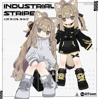 【まめふれんず・えも研素体対応】インダストリアル・ストライプ