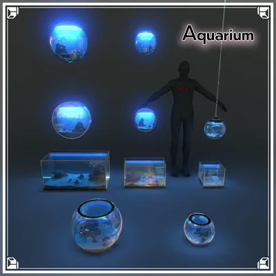 【VRChat想定】水槽セット(10点)