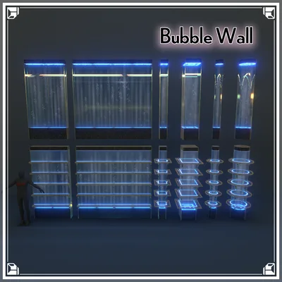 【VRChat想定】バブルウォール、春夏秋冬エフェクトセット(48点)