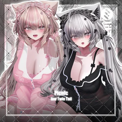 【VRC想定】Picnic low Twin Tail