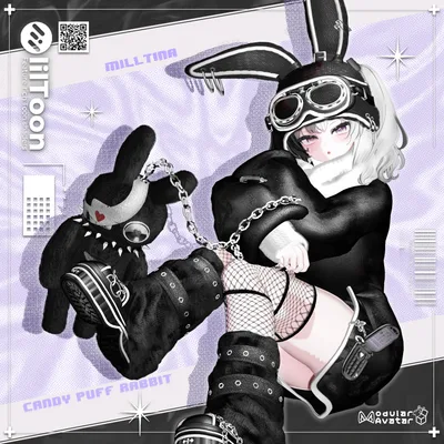 【SALE】🖤 Candy Puff Rabbit 🤍「16アバター対応」