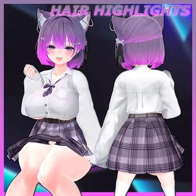 ねこタイドボブヘア Highlights Texture 【VRC Hair Texture - Li-ne_Shop】