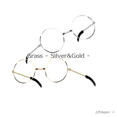 ３Dモデル - Grass - silver＆gold - 4poligon