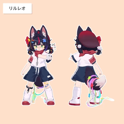 折り紙狐【13アバター対応 / 3D髪型】
