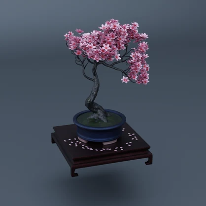 ELEGANT SAKURA BONSAI - 満開の桜盆栽セット - Tabletop Zen Prop