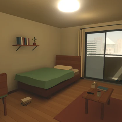 【VRChatワールド】Cozy Little Apartment ～あたたかく落ち着いた小さなお部屋～【ローポリ3D】