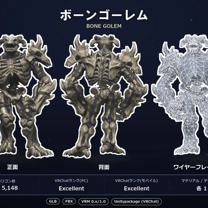 軽量3Dモデル素材集 ゴーレム7種セット