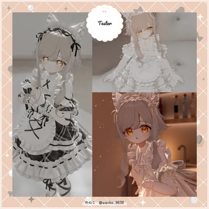 《SALE》🤍白凪館のリボンフリルメイド〖15アバター対応〗🩵