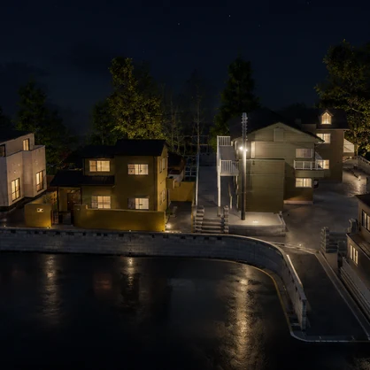 【日本の風景】住宅街セット01｜そのまま使える街並み3D背景【Unity・VRChat向け】