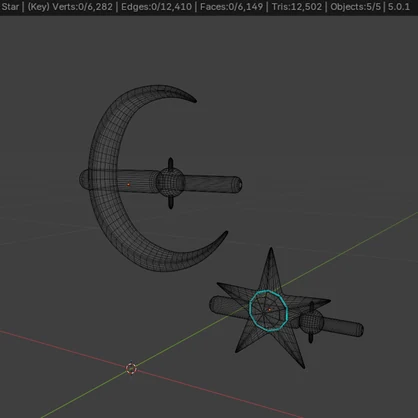 (Y B R)Silver Starlune hair ornament