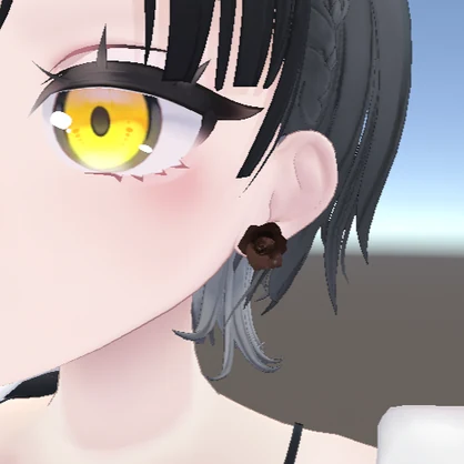 【無料/free】チョコ製の薔薇のピアス【VRC想定】