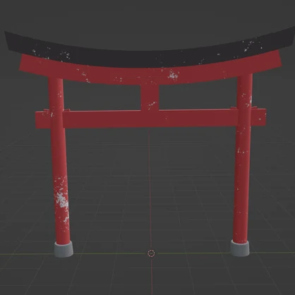 【商用可】鳥居001(FBXファイル)(クリスタ素材)(VRC素材)