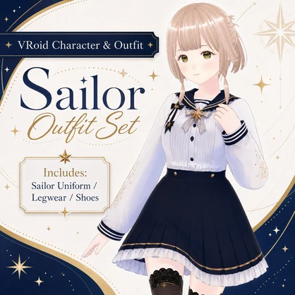 【Vroid衣装】Starlight Sailor Outfit Set - エモートパレット