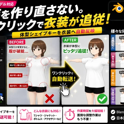 衣装シェイプキー転送アシスタント for Blender