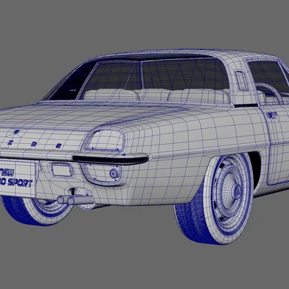 【3Dモデル】レトロSFスポーツカー（クラシックカー・特撮風テクスチャ付き）