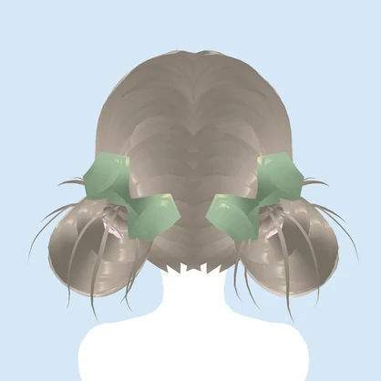 【Vroid】Low twin bun hair ローツインバーンヘア