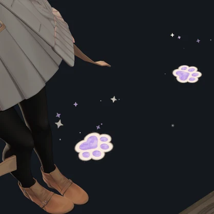 【VRChat PC／しなの調整済】Paw Pop｜ぱすてる肉球の足あと・5色切り替え