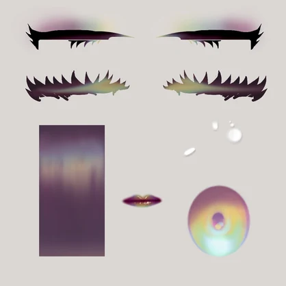 (Commercial) [VRoid] Charmed Makeup & Hair Texture Sets - チャームド・メイク＆ヘア・テクスチャ・セット