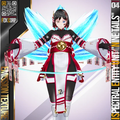 【光る！】VRoid用 6色展開 霊的実体礼装 "九尾封印霊装" - Spectral Entity Unit "Nine Tails"