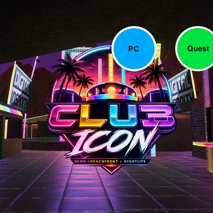 Club Icon (Base) – Neon Beachfront VRChat Club Framework (Quest Compatible)