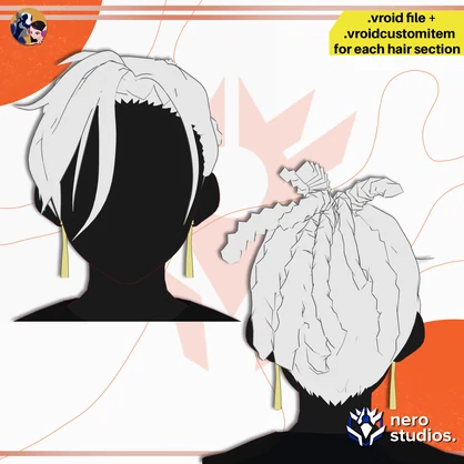 【VRoid髪型】 ぼさぼさ ドレッドポニーテールヘア｜VRoid用 VRoidヘアプリセット | MESSY DREADLOCKS PONYTAIL HAIRSTYLE FOR VROID