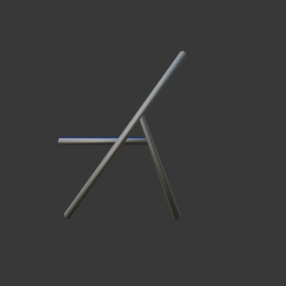 【3D小道具】パイプ椅子(ローポリ)