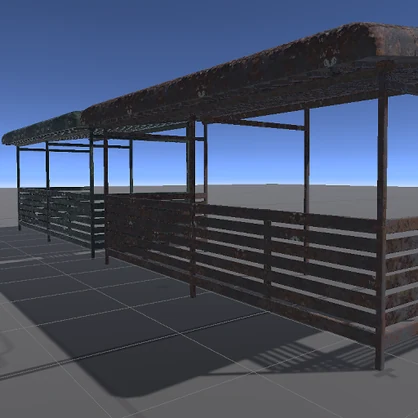 【3D屋外小物】田舎の錆びた駐輪場【VRChat向け】