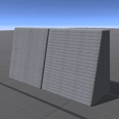 【3D屋外小物】重力式擁壁(H=2m、L=2m)【VRChat向け】