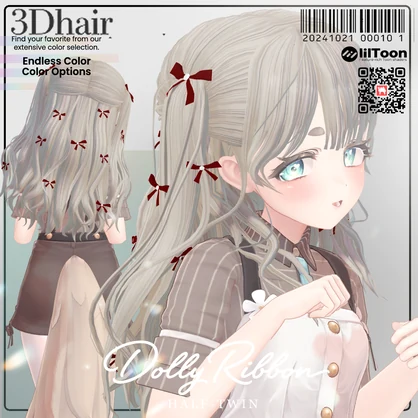 セール中【6 avatars】【VRC Hair】Dolly Ribbon Half-Twin（ドーリーリボン　ツーサイドアップ）