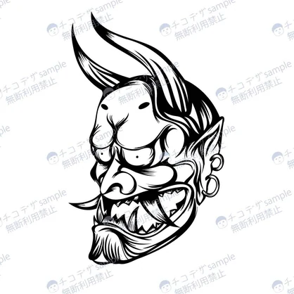 般若(ハンニャ)トライバル・タトゥー風マーク 魔除け6カラー - png/ai - 81