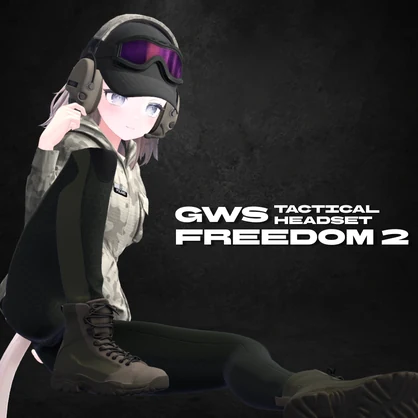 ※半額セール中【全アバター対応/Blendshape】GWS TACTICAL HEADSET FREEDOM 2