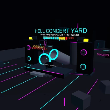 CYBER RECITAL BOOSTER｜同期ボイスギミック付きネオン野外ステージ・ライブ会場 3Dアセット【VRChat / PC・Quest】