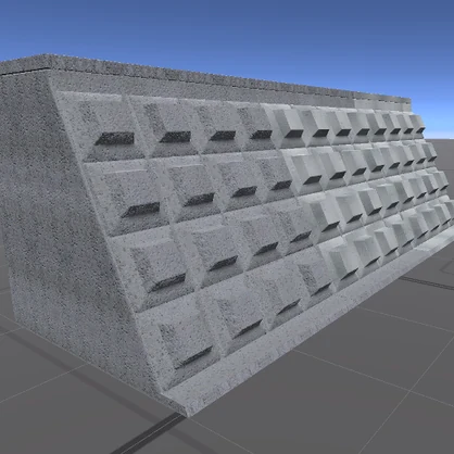 【3D屋外小物】PCa河川護岸(H=2m)【VRChat向け】