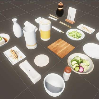 居酒屋晩酌セット 22点｜Unity / VRChat World向け