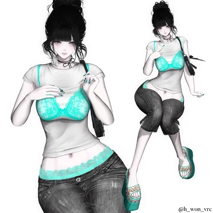 [VRChat]Lace Sagging Outfit Set (Shinra)