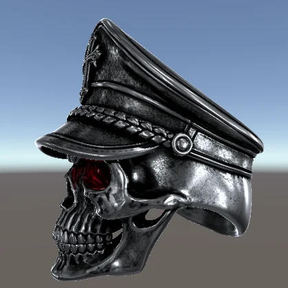 Crimson Skull Officer Ring｜軍帽ドクロリング