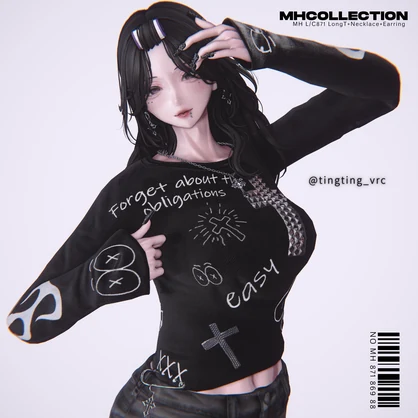 【VRC想定/18アバター対応】【MA対応】MH L/C871 LongT＋Necklace＋Earring