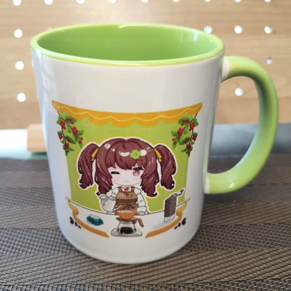カフェCloverCherry マグカップ・緑（Illustrator：白川憶人）