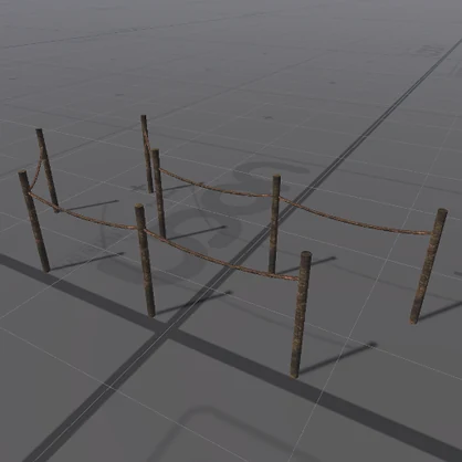 【3D屋外小物】森林公園とかのロープフェンス【VRChat向け】