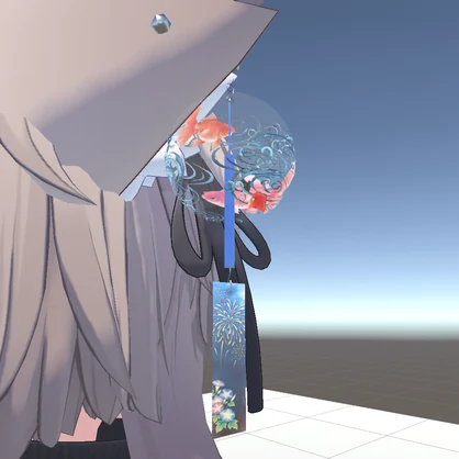 【PhysBone対応】風鈴のイヤリング 【VRCHAT向け】