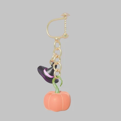 【Blender】 ジャックオーランタンイヤリング　Jack-o'-Lantern earing 【VRChat】