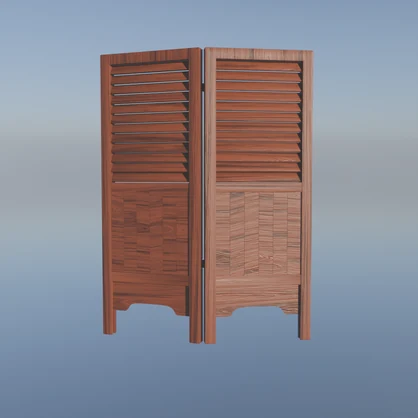 【Blender】 木製パーテーション wooden partition