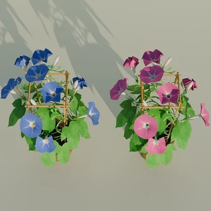 VRchat対応 朝顔3Dモデル