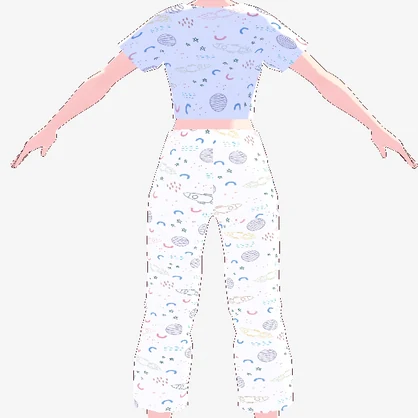 [VRChat] PJ Galaxy Combo (Crop Top & Pants) - 3D Texture