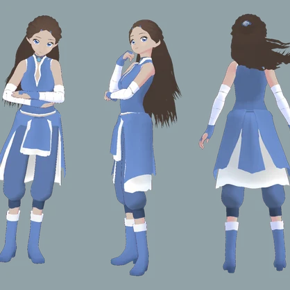 [FREE VRM / Vroid Avatar] Original Waterbender Avatar (Inspired by Sokka, Katara, & Korra)