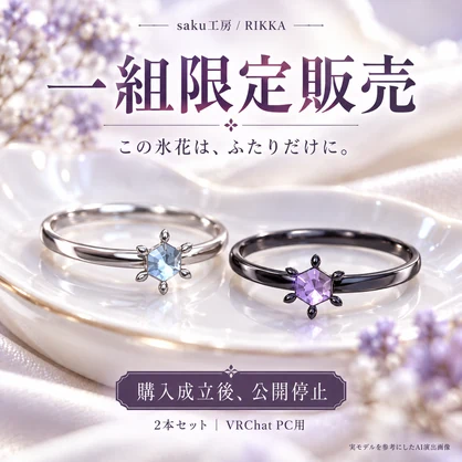 【一組限定販売／VRChat・MA対応】RIKKA｜氷花のペアリング【近づくと六つの光が巡る】