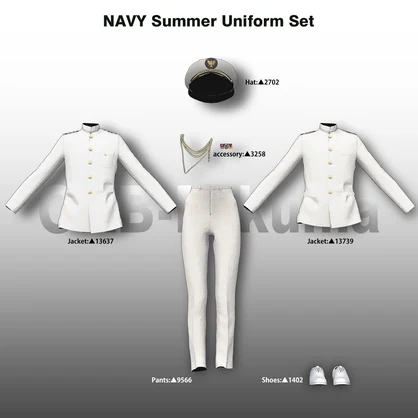 【9アバター対応】海軍士官 白詰襟・黒詰襟制服