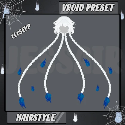 【VRoid 髪型 - Hairstyle Preset】Long Braids Ghost Hairstyle with PHYSICS | Floating | Halloween | Fantasy
