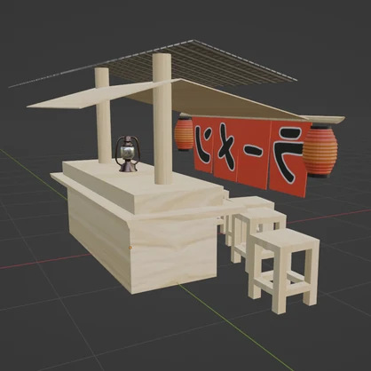 【VRChat対応】未完成の屋台 -Prototype Ramen Stand-