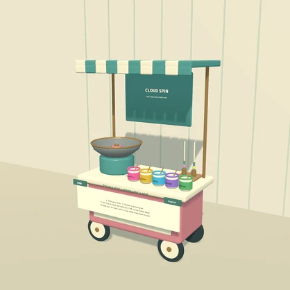 CLOUD SPIN | Color-Layered Cotton Candy Cart for VRChat Worlds